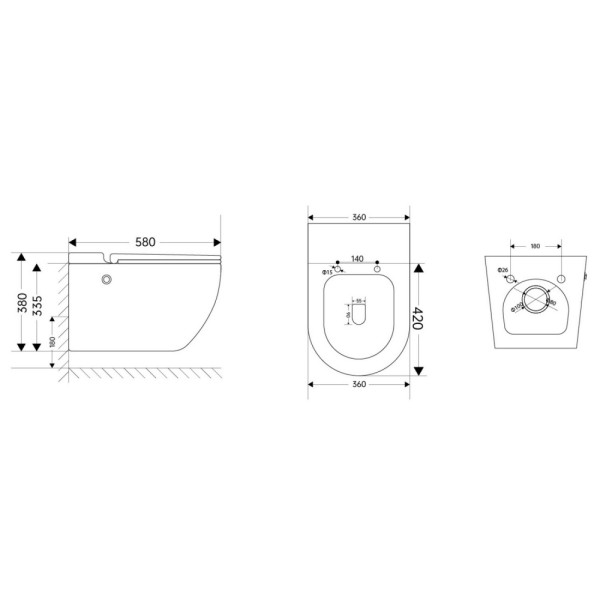 Комплект инсталляция с унитазом Abber Bequem (AC1108PMB-AC0101P)