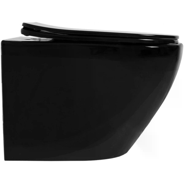 Унитаз подвесной безободковый Rea Carlo mini Black черный (REA-C8936)