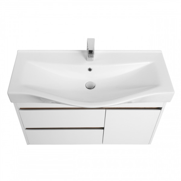 Тумба подвесная Aquaton Нортон 966x357x554 белый, дуб эндгрейн (1.A249.0.01N.T01.0)