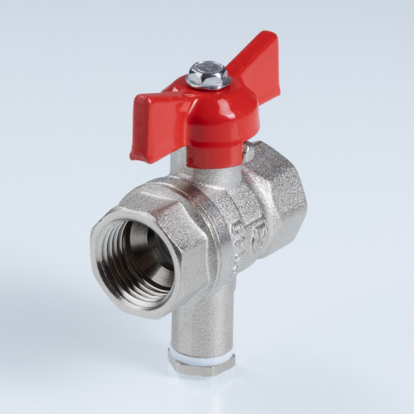 Кран 1/2"хМ10 ВВ шаровый Valtec Стандарт никелированный (ГОСТ) для подключения датчика температуры (красная бабочка) VT.128.N.04 Кран 1/2"хМ10 ВВ шаровый Valtec Стандарт никелированный (ГОСТ) для подключения датчика температуры (красная бабочка) VT.128.N.04