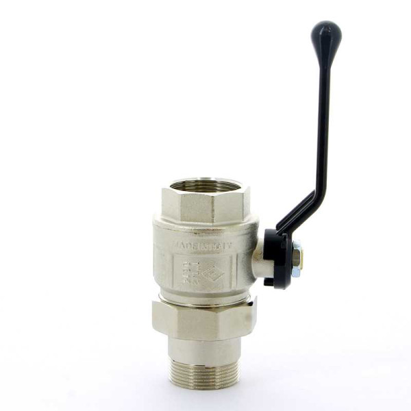 Кран Bugatti 1 1/2" шаровый со сгоном New Jersey 920 (черная ручка) (09200007)