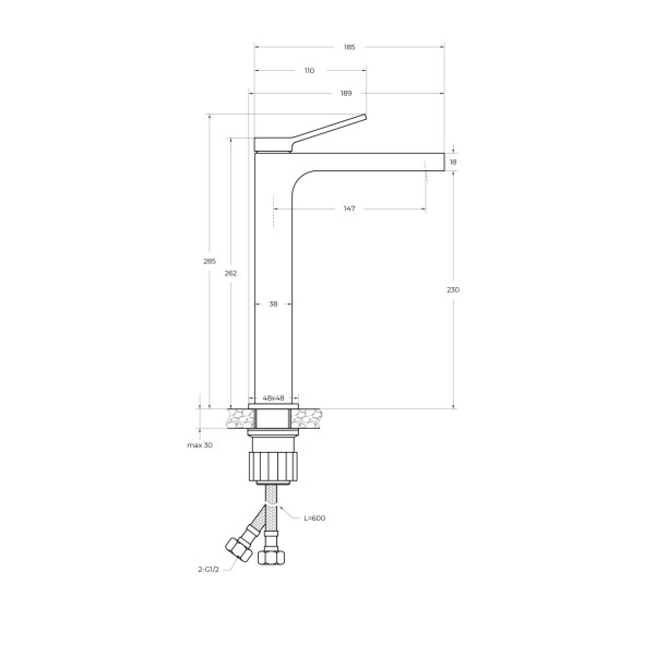 Смеситель для раковины BelBagno (ALBANO-LMC-CRM-W0)