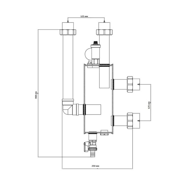 Разделитель гидравлический DN 25 Vieir (3 м3/час, в теплоизоляции) (VR205)