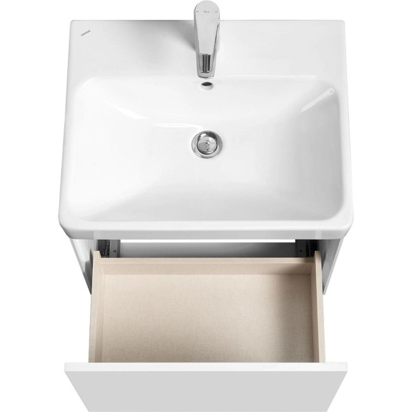 Тумба-умывальник Aquaton Асти 55 Белый матовый/Белый глянец/1WH501620 Умывальник Адриана 55 (1A2631K0AX2B0)