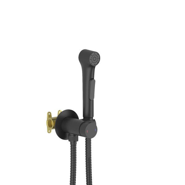 Смеситель с гигиеническим душем Aquatek Европа встраиваемый черный матовый (AQ1020MB)