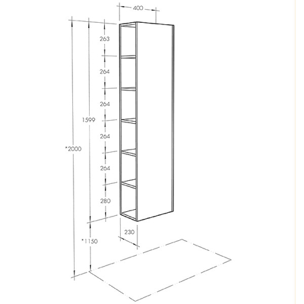 Шкаф-колонна Aquaton Сканди с зеркалом Белый (1A253403SD010)