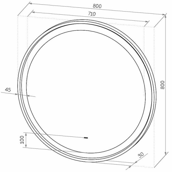 Зеркало с подсветкой Континент Planet white Led D 800 с бесконтактным сенсором (ЗЛП691)