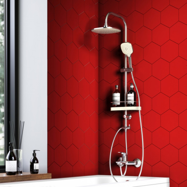 Душевой гарнитур Dorff Prime с душевым набором хром, белый (D0740000)