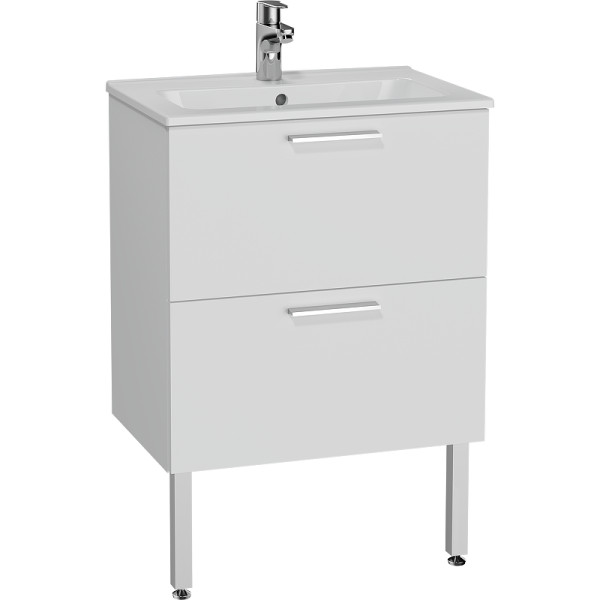 Тумба подвесная Vitra 60 см с 2 ящиками с раковиной, белый глянец (66106) Тумба подвесная Vitra 60 см с 2 ящиками с раковиной, белый глянец (66106)