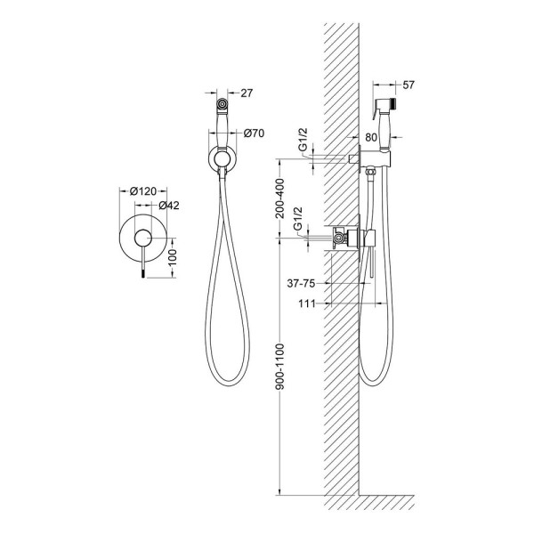 Смеситель с гигиеническим душем Timo Saona черное золото (2389/18SM) Смеситель с гигиеническим душем Timo Saona черное золото (2389/18SM)
