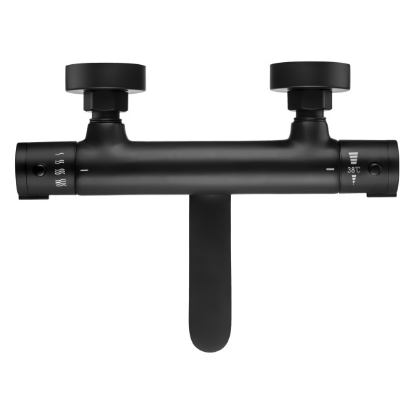 Смеситель для ванны и душа Swedbe Hermes термостат с повортн.изливом черный (9045B)