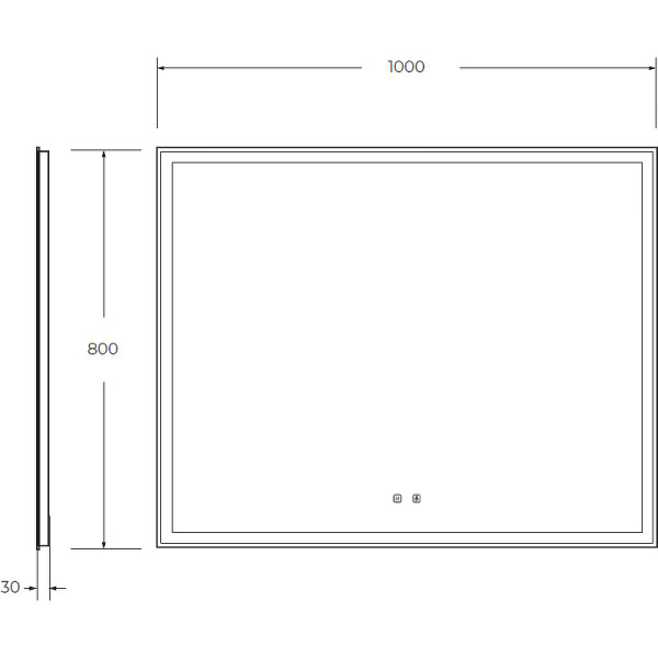 Зеркало с подсветкой BelBagno 100x80 голос.управл., подогрев (SPC-GRT-100-80-LED-TCH-SND)