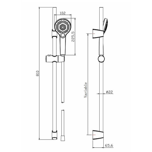Душевой гарнитур Cersanit Neno черный (63696) Душевой гарнитур Cersanit Neno черный (63696)