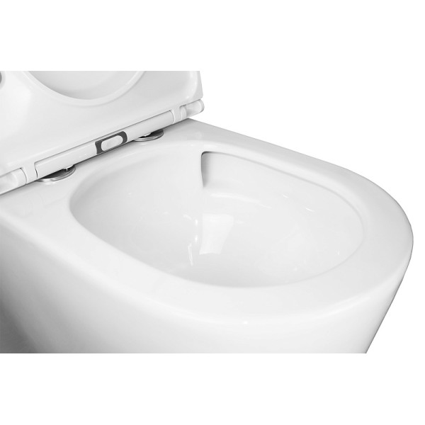 Унитаз напольный Azario Conto с сиденьем с микролифтом белый (AZ-T005BR)
