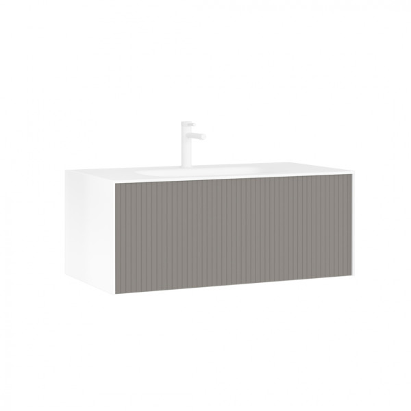 Тумба подвесная Orka Cube 1000x490x400 с раковиной бежевый матовый (3000378)