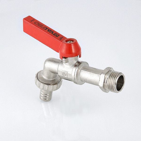 Кран 1/2" шаровый сливной со штуцером Valtec (красная ручка) VT.051.N.04 Кран 1/2" шаровый сливной со штуцером Valtec (красная ручка) VT.051.N.04
