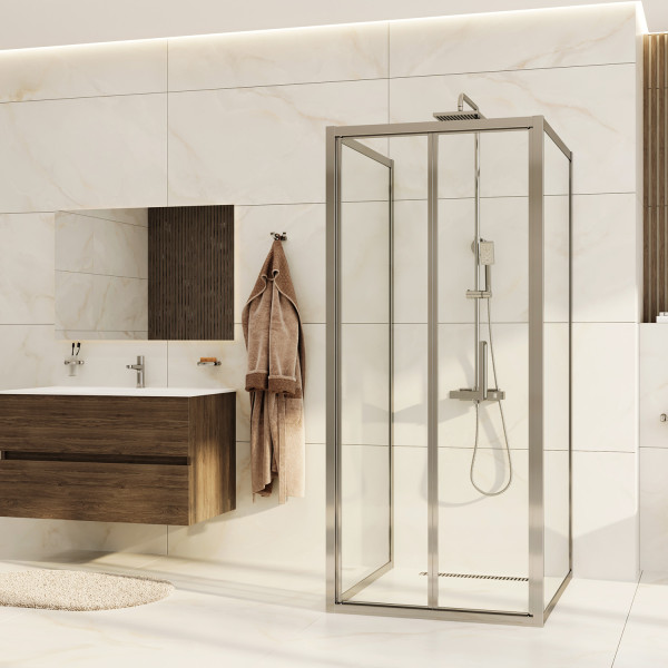 Душевой уголок WasserKRAFT Weser 90x90x210 стекло прозрачное, профиль серебристый (78F43)