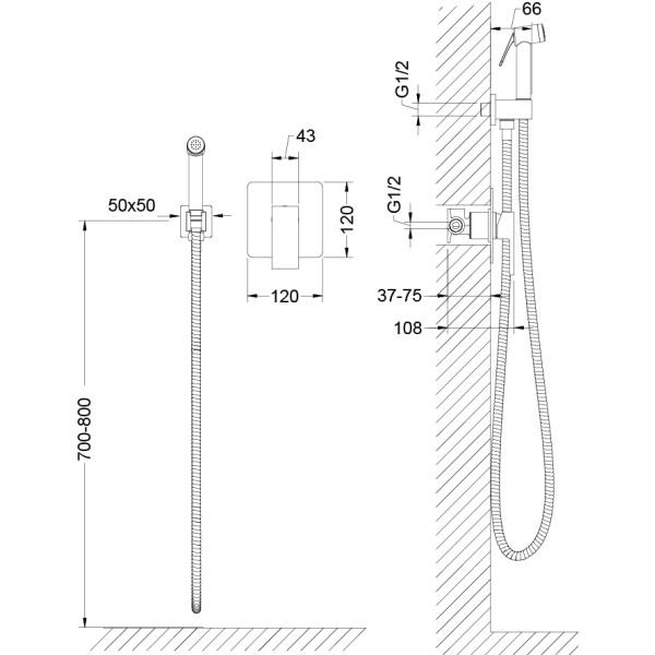 Смеситель с гигиеническим душем Timo Selene черный матовый (2089/03SM) Смеситель с гигиеническим душем Timo Selene черный матовый (2089/03SM)