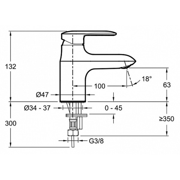 Смеситель для раковины Jacob Delafon Kumin хром (E99984-CP)