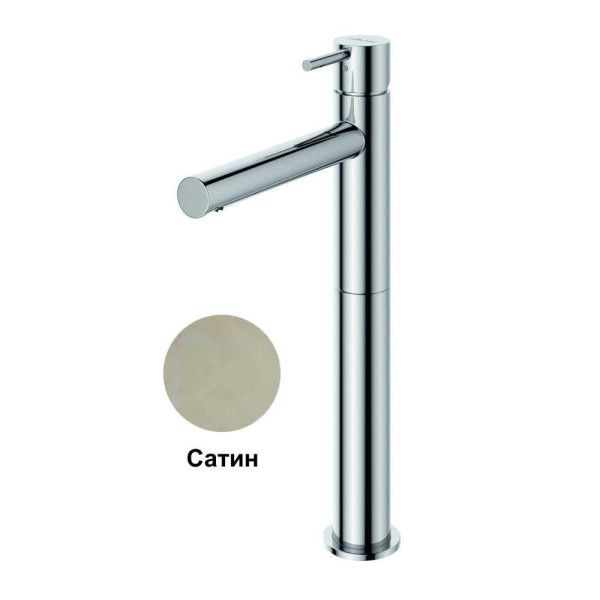 Смеситель для раковины Cezares Leaf с донным клапаном, satinox (LEAF-LC1-L-ST)