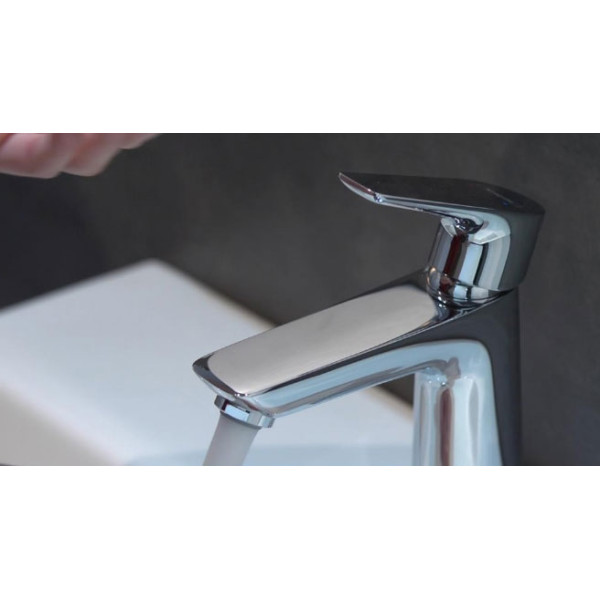 Смеситель для раковины Hansgrohe Talis E черный, с донным клапаном (71710670)