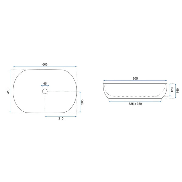 Раковина накладная REA Cleo Beige mat 60,5x41x14 бежевая матовая (REA-U9655)