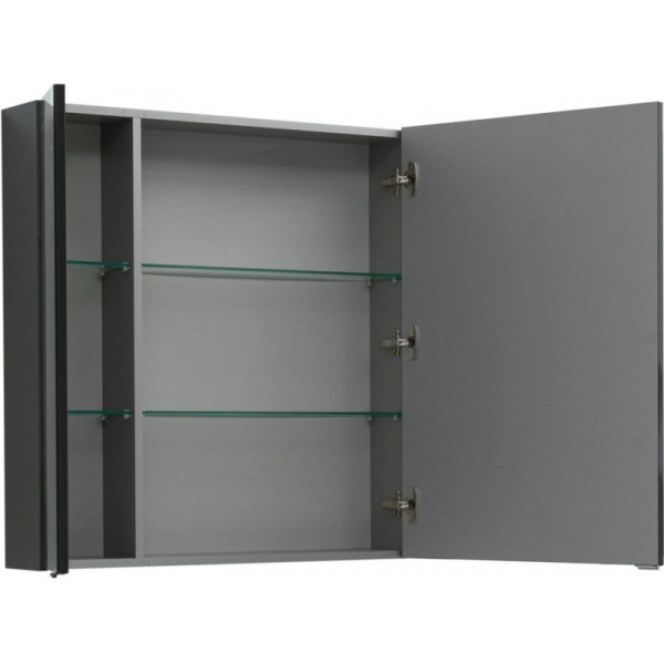 Зеркало-шкаф Aquanet Алвита 100x85 серый антрцит (00240113)