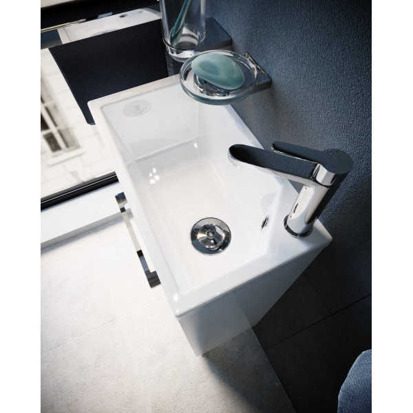 Тумба напольная 1Marka Lira 390*220*850 с раковиной, белый (У85920)