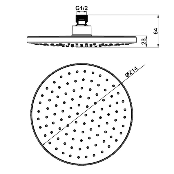 Верхний душ Swedbe Hermes 214 мм черный (5119B)