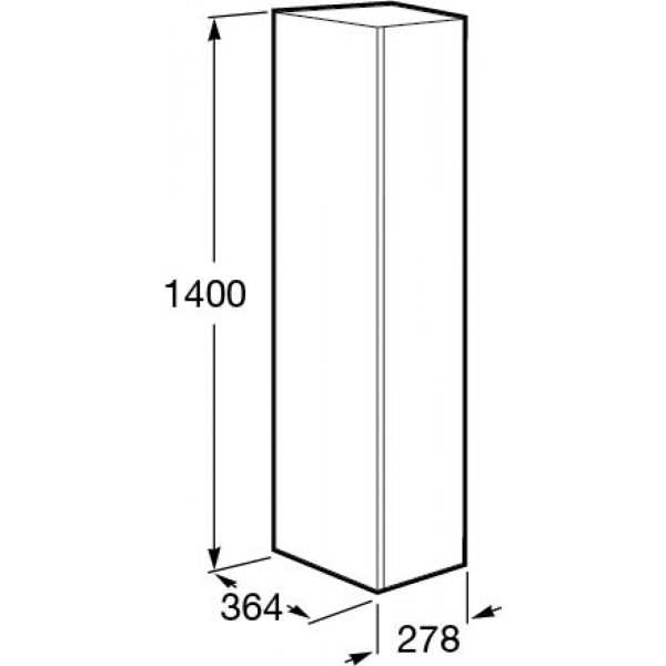 Пенал напольный Roca UP 278x364x1400 белый глянцевый (Z.RU93.0.301.3)
