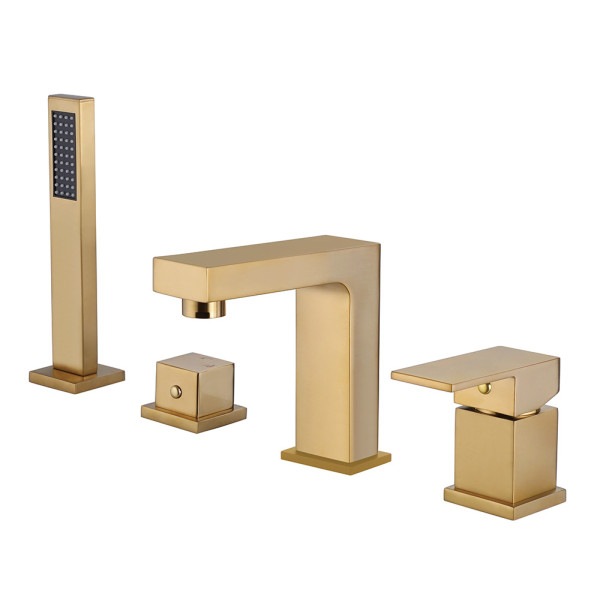 Смеситель на борт ванны для ванны и душа Abber Daheim золотой (AF8213G)