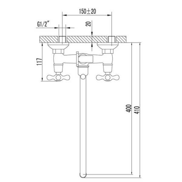 Смеситель для ванны и душа Lemark Standard (LM2151C)