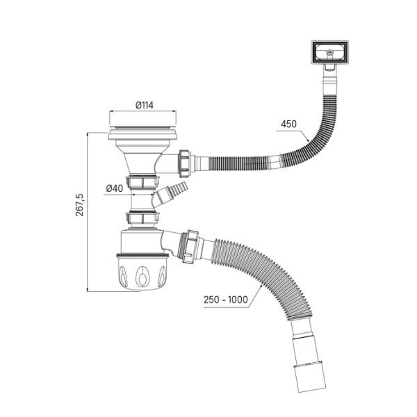 Сифон Iddis 40x3 1/2" бутылочный Iddis с выпуском переливом отводом и гофротрубой Optima Home (900CVG1P10VD) Сифон Iddis 40x3 1/2" бутылочный Iddis с выпуском переливом отводом и гофротрубой Optima Home (900CVG1P10VD)