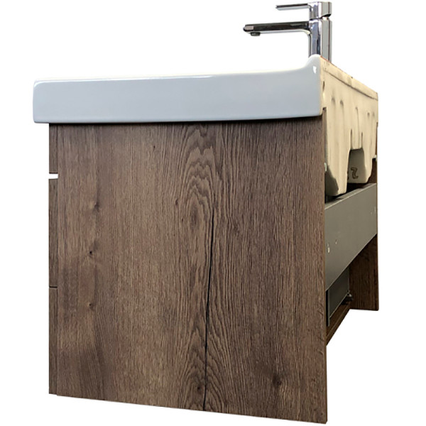 Тумба подвесная с раковиной Comforty Никосия 800x455x530 дуб темный (00-00008856)