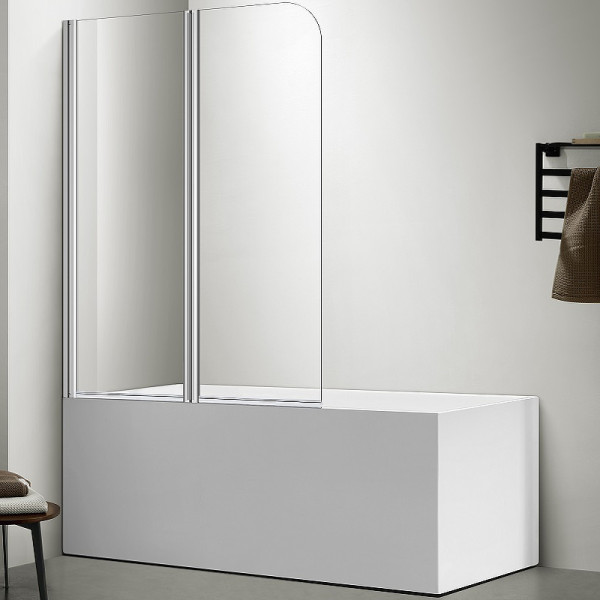 Душевая шторка для ванны Aquatek 100x150 стекло прозрачное, профиль хром (AQ DEL SBA 10015CH)