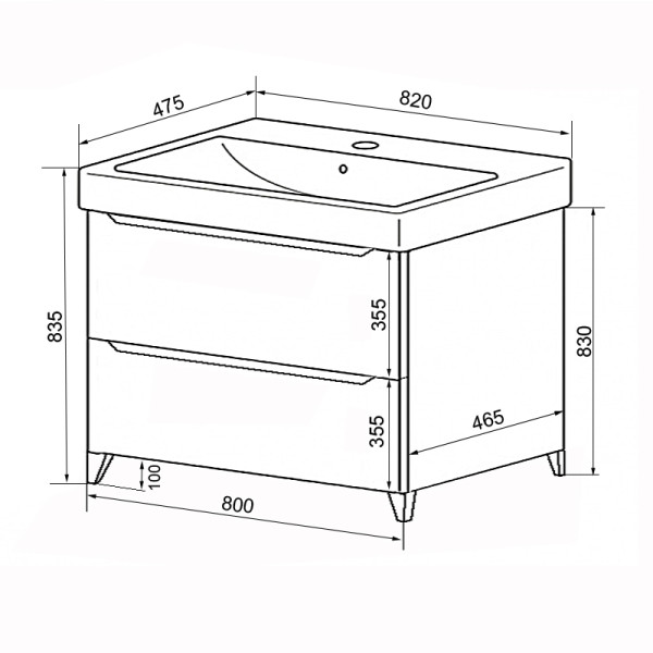 Тумба напольная Azario с раковиной Lotos 80/2 Н с раковиной Monte 80 (CS00081987) Тумба напольная Azario с раковиной Lotos 80/2 Н с раковиной Monte 80 (CS00081987)