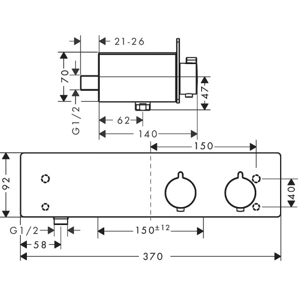 Смеситель для душа Hansgrohe ShowerTablet с термостатом хром (13102400)