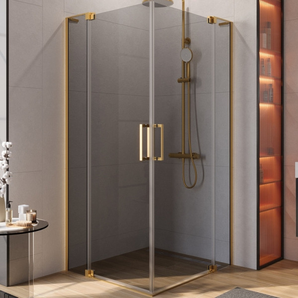 Душевой уголок Cezares Slider 70x80x195 стекло тонированное (графит), профиль брашированное золото (SLIDER-AH-2-70/80-80/90-GRIGIO-BORO) Душевой уголок Cezares Slider 70x80x195 стекло тонированное (графит), профиль брашированное золото (SLIDER-AH-2-70/80-80/90-GRIGIO-BORO)