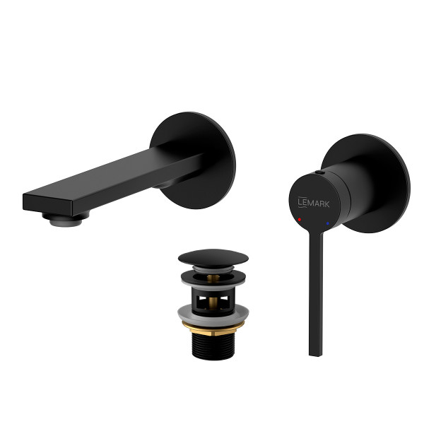 Смеситель для раковины Lemark Valday встраиваемый черный (LMF-8133B-BL)