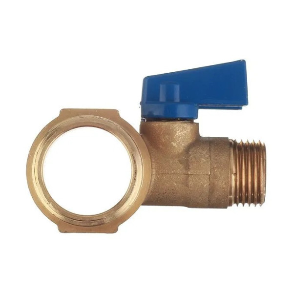 Коллектор 2 отв. с шар. клапанами Tiemme 1"*1/2"(16) (латунь) синие ручки (1820042)