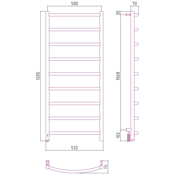 Полотенцесушитель электрический Сунержа Галант 4.0 1200x500 МЭМ левый, хром (00-0830-1250) Полотенцесушитель электрический Сунержа Галант 4.0 1200x500 МЭМ левый, хром (00-0830-1250)