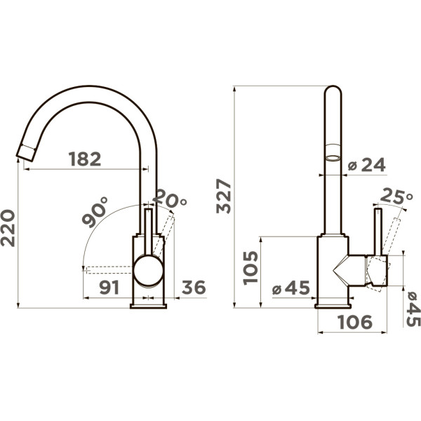 Смеситель для кухни Omoikiri Shinagawa-LG светлое золото (4994481)