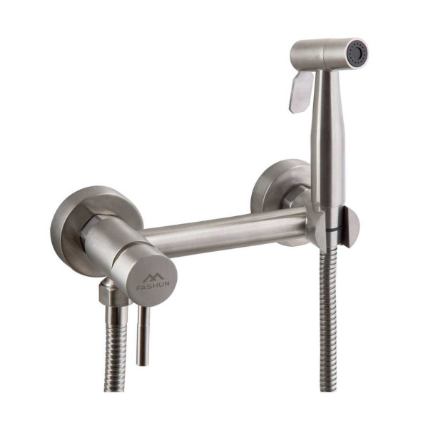 Смеситель с гигиеническим душем Fashun сатин (A57503)