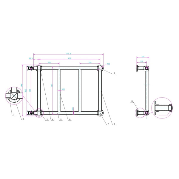 Полотенцесушитель водяной Boheme Palazzo 495x774 G (золото) (712) Полотенцесушитель водяной Boheme Palazzo 495x774 G (золото) (712)