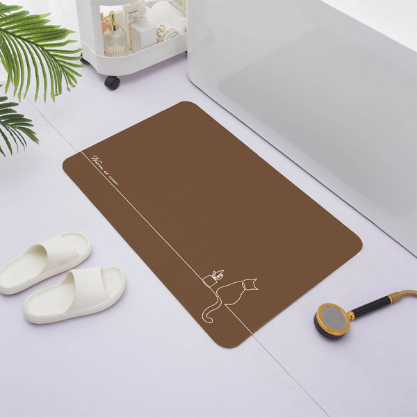 Коврик для ванной Melodia QUADRO диатомитовый 50х80 шоколад (MK206)