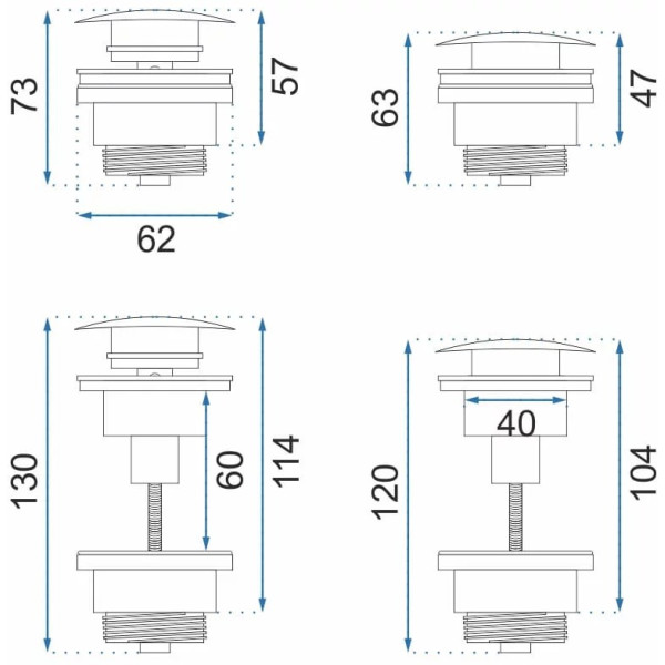 Донный клапан Rea хром (REA-A5217) Донный клапан Rea хром (REA-A5217)