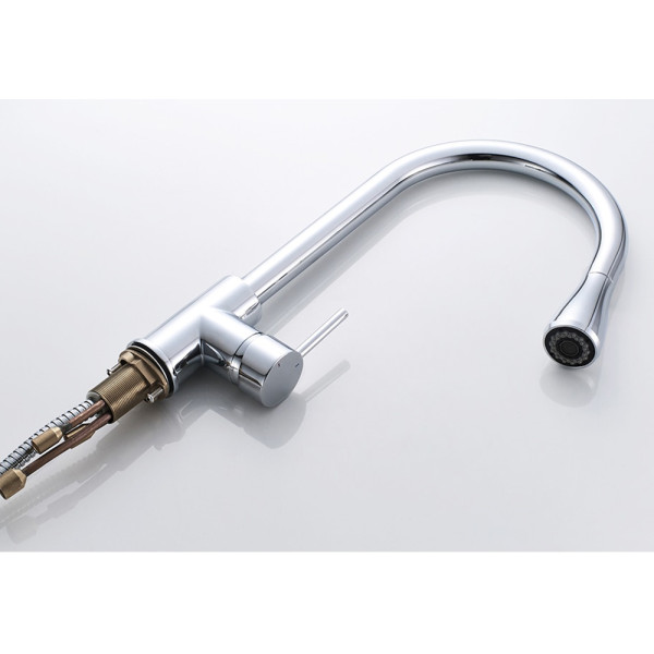 Смеситель для кухни Ledeme с видвижным изливом (L6155)