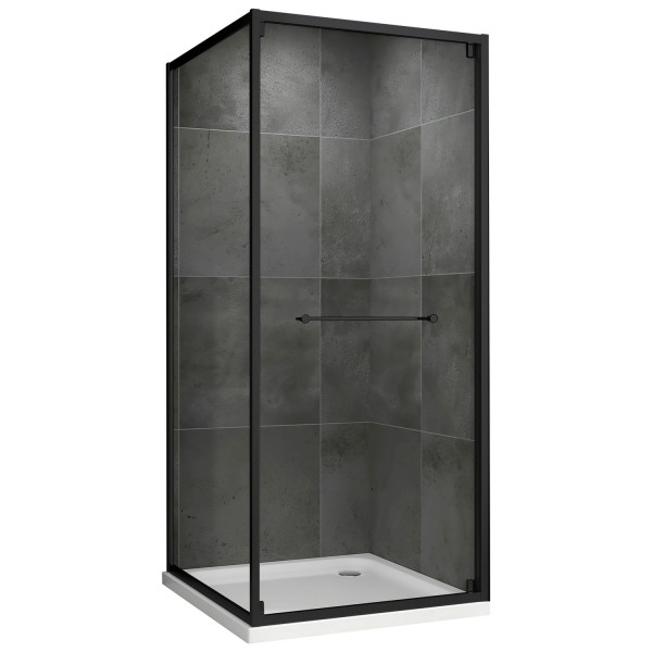 Душевой уголок Abber Diamant 90x195x90 стекло прозрачное, профиль черный (AG0A090B)