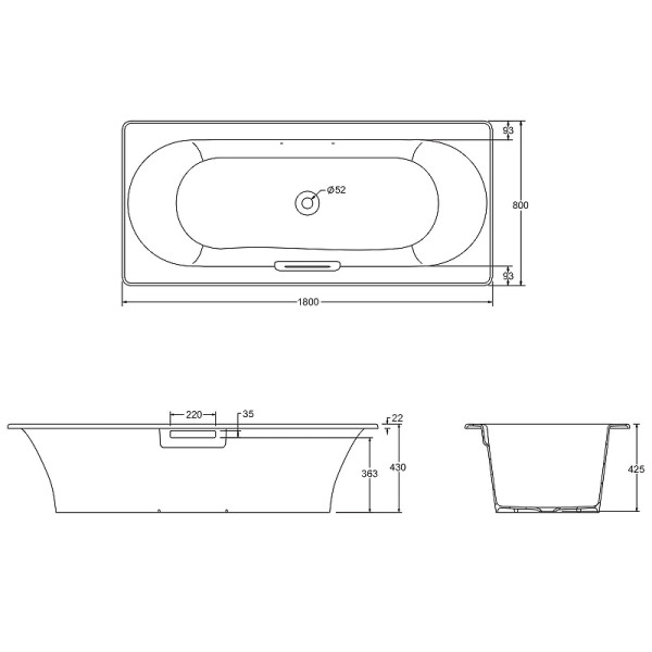 Ванна чугунная Jacob Delafon Volute 180x80 белая (E6D900-0) Ванна чугунная Jacob Delafon Volute 180x80 белая (E6D900-0)