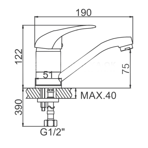 Смеситель для кухни Ledeme хром (L4202-B) Смеситель для кухни Ledeme хром (L4202-B)